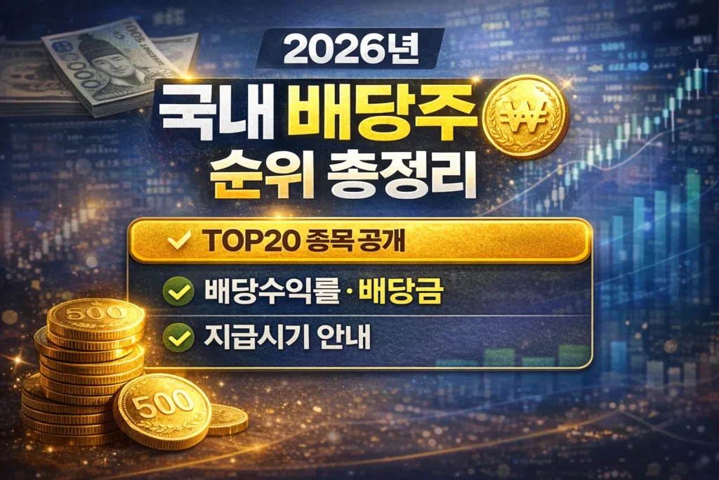 2026 국내 배당주 순위